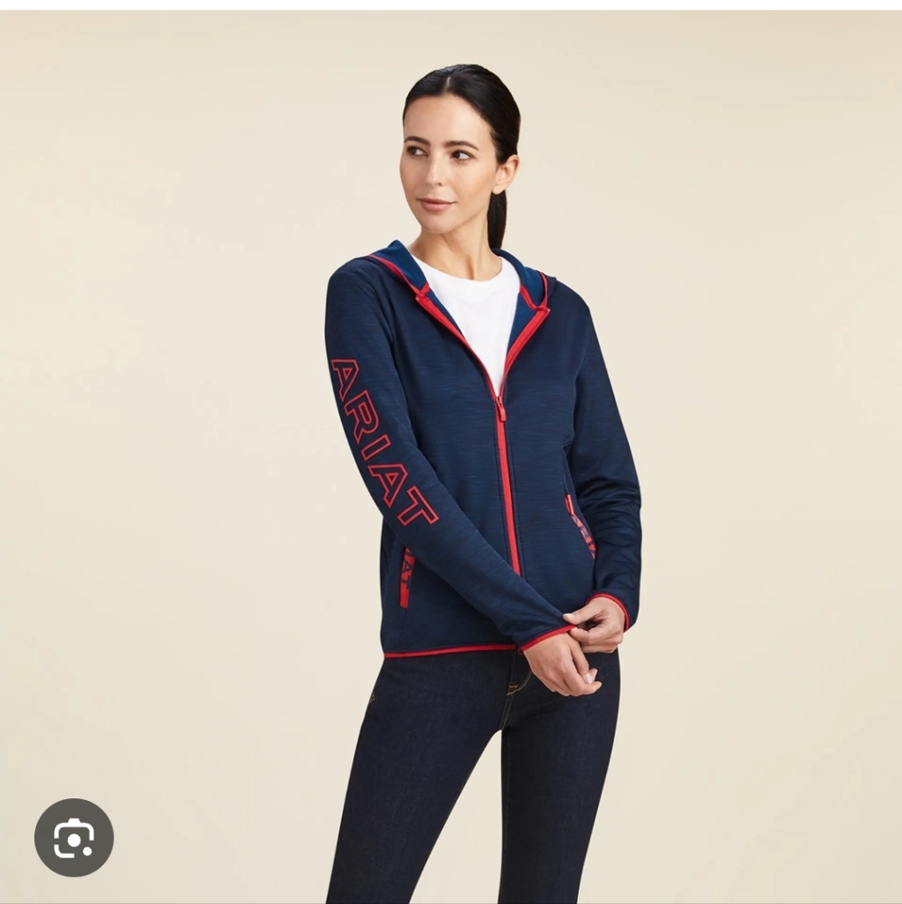 Ariat Byron Full Zip Hoodie - Navy Team Size Medium